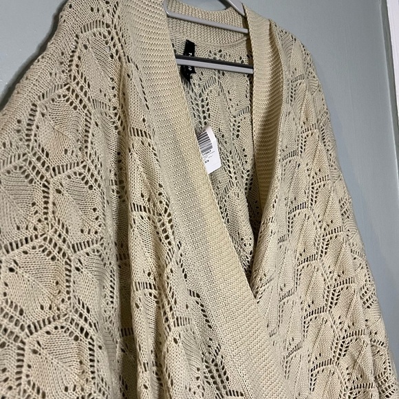 NWT Torrid Dolman Pointelle Ruana ivory knit cardigan - Picture 9 of 9